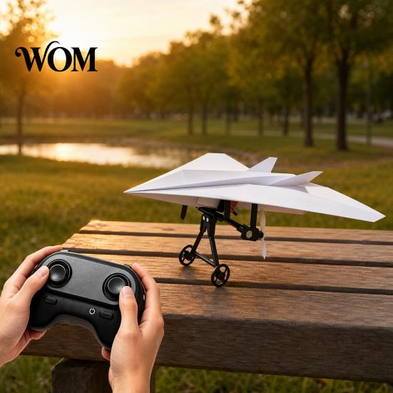 Dual Propeller Paper Plane Kit RC Airplane DIY Kit, Remote Control Electric Module with Gyro Stabilizer, Propellers, Aircraft Launcher Component
