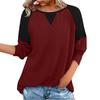 New Autumn And Winter Women's Clothing Stitching Long Sleeve Round Neck Pullover Top Women's Style