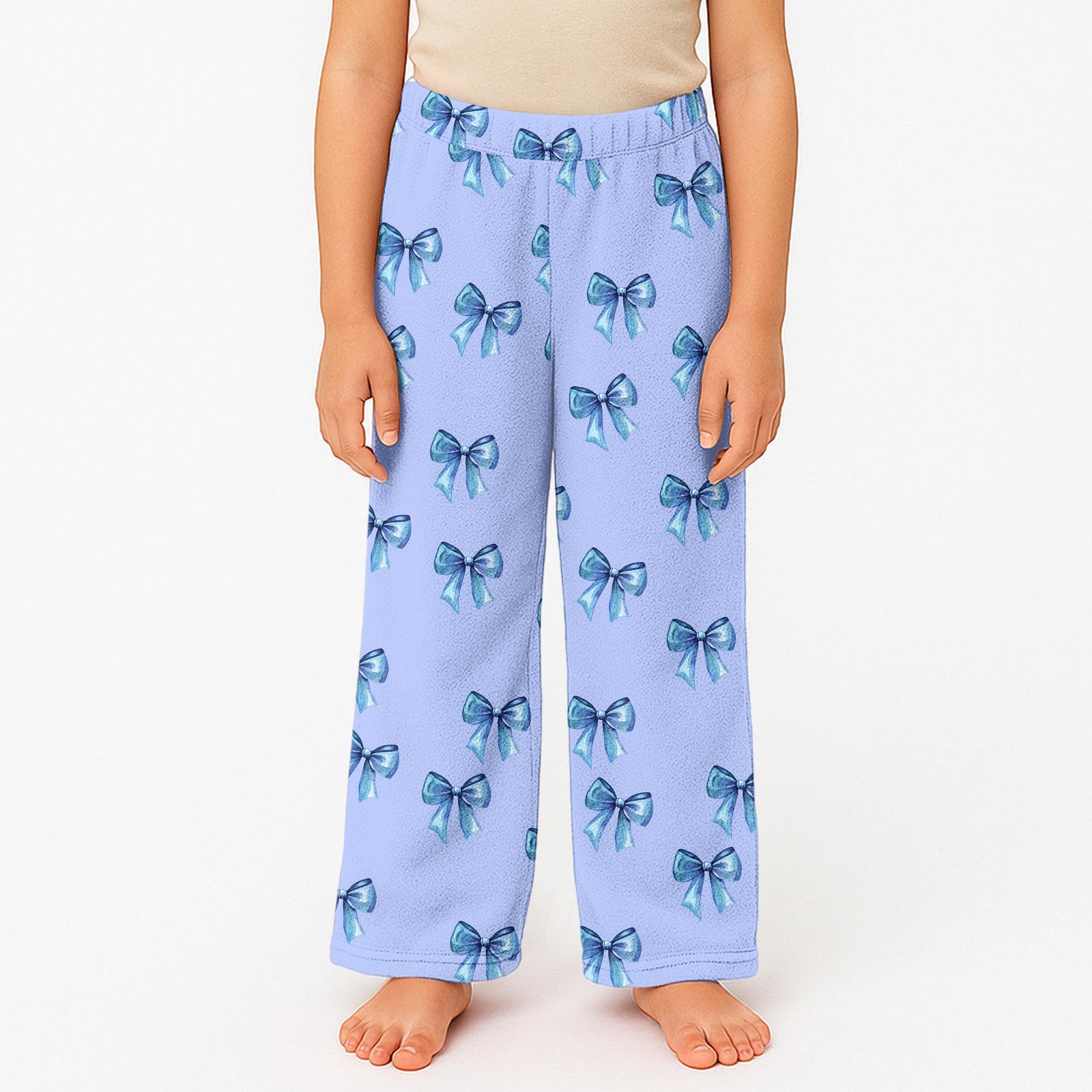 Children s Winter Pants Full Length Long Trousers Printed Pants 130 синий