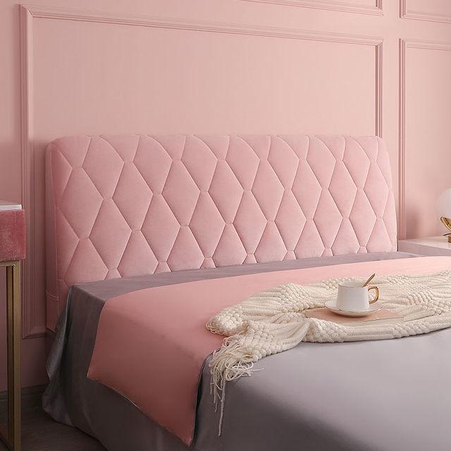 Headboard Cover Soft -Packed Velvet Thickened Full -Wrapped Quilted Anti -Collision Universal Dust -Proof Bedside Protective Cover