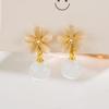 Elegant Cat's Eye Flower Earrings for Women - Exquisite and Fashionable Design