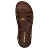 Coach Franny Leather Round Toe Open Toe Roman Sandals Women Sandals Dark-Brown CR866-CWH