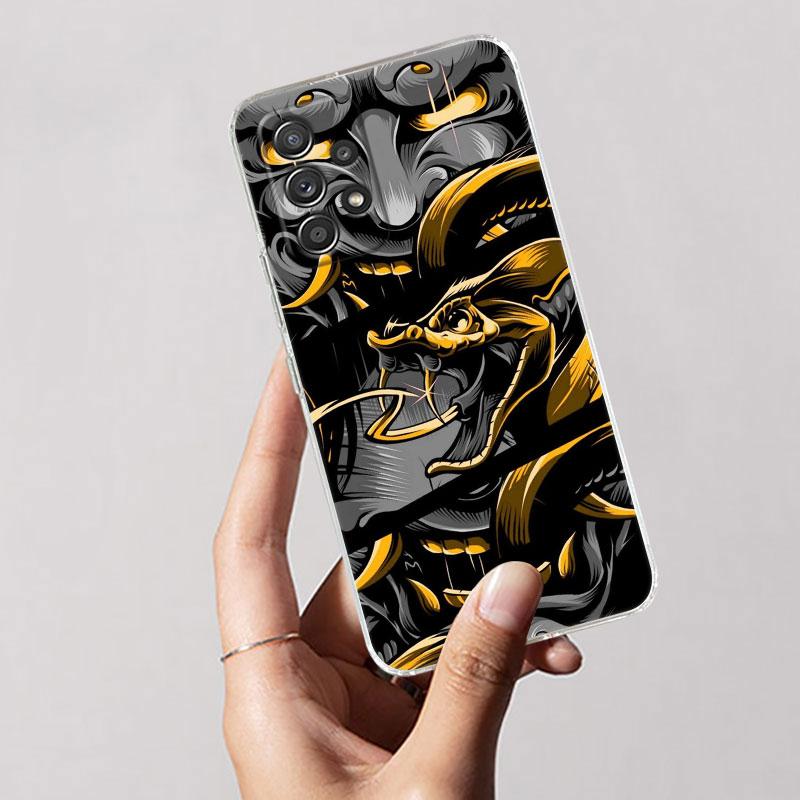 Oni Mask Art Dragon Clear Soft Phone Case For Samsung Galaxy A56 A57 A37 A55 A54 A36 A35 A26 A25 A16 A17 A07 A52 A34 A21s Cover