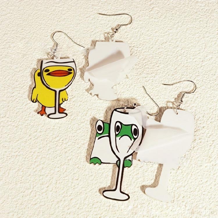 Unique Duck Dangle Earrings Fashionable Alloy Jewelry Duck Ear Pendants Perfect for Birthday and Theme Parties