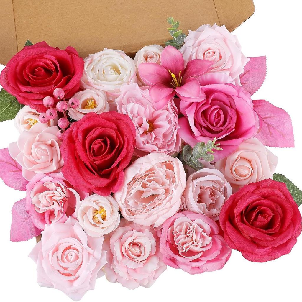 Simulation Flower Box Diy With Flower Pole Rose Box Hand Bouquet Wedding Christmas Home Decoration