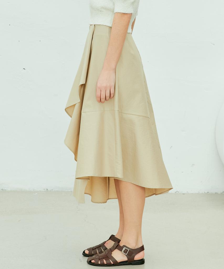 Near And Dear Flare Asymmetrical Long Skirt