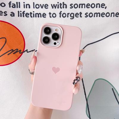 Lovely Love Candy Color Soft Case For iPhone 15 14 13 12 11 Pro XS Max X XR SE 2022 2020 7 8 Plus 6S Liquid Silicone Matte Cover