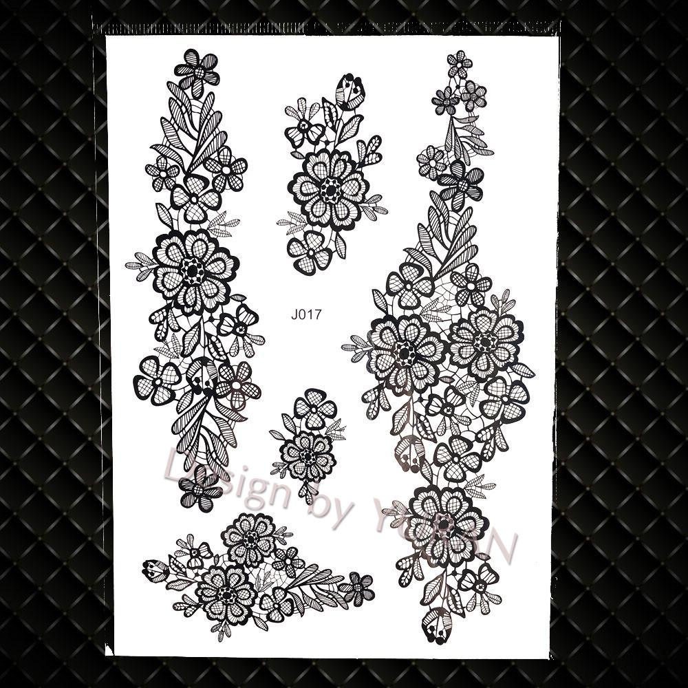 Black Women Forest Boho Wolf Lion Totem Tattoos Stickers Girls Henna Mandala Floral Fake Tatto Temporary Lotus Custom Arm Tattoo