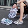 2025 summer new non-slip beach shoes one-word men's cool slippers men's hole shoes bag head men's slippers