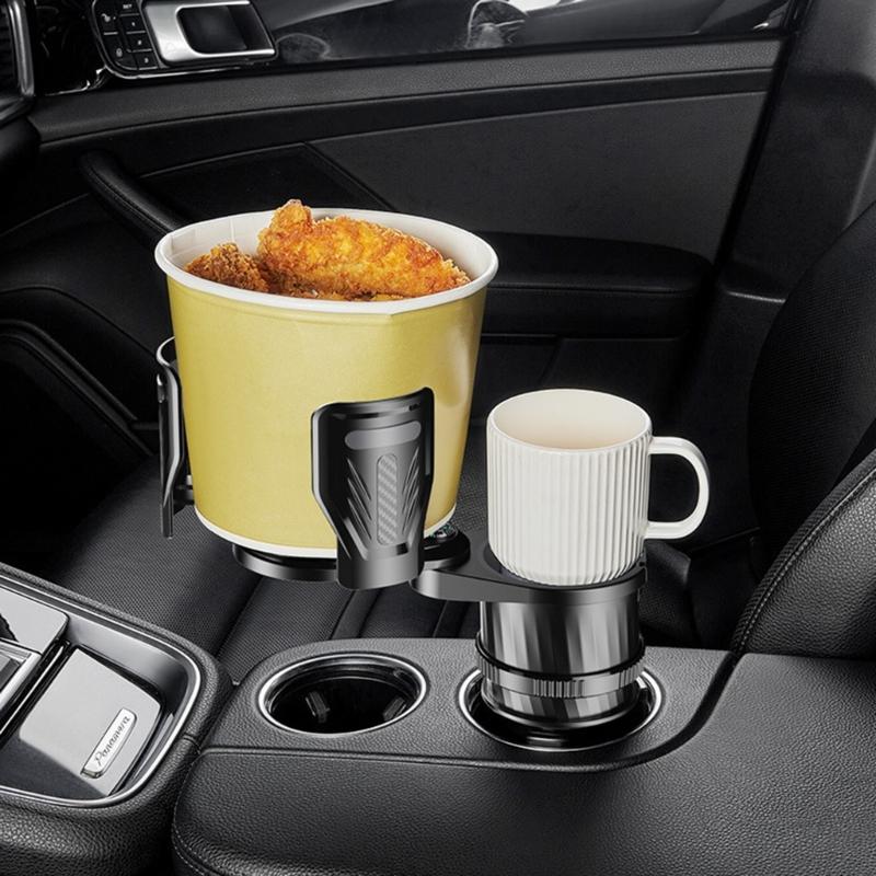 Multifunktionaler Getränkehalter fürs Auto, 2-in-1-Getränke-Expander-Adapter, Basisablage, 360 Grad drehbarer Ständer, rutschfest