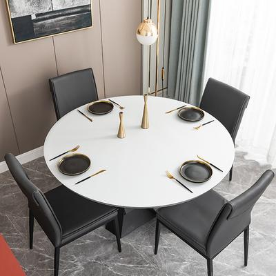 Solid Color Leather Tablecloth Waterproof And Oil-Proof Leave-In Dining Table Cloth Leather Round Table Cloth Household Odorless Tablecloth Round