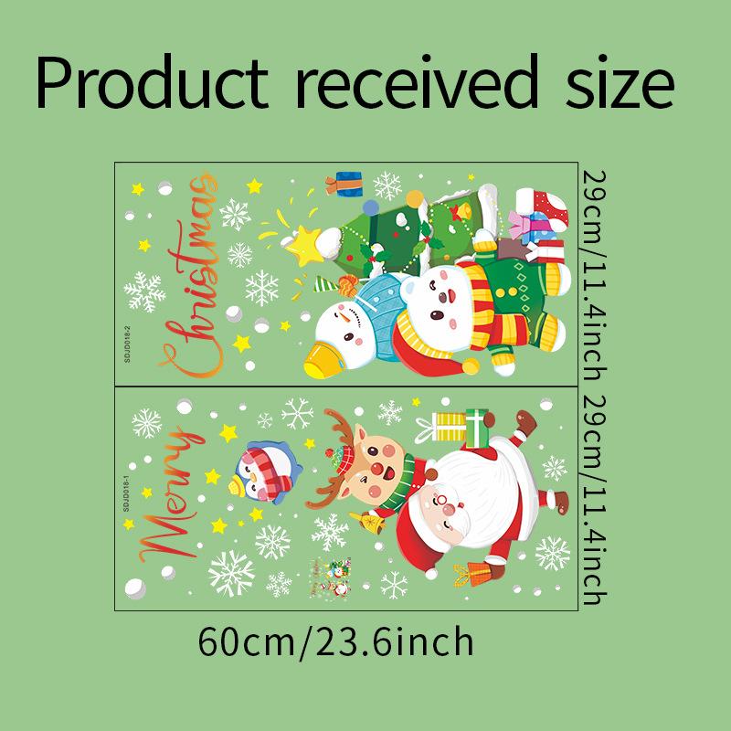Static UV Merry Christmas Decoration Glass Window Door Wall Sticker Living Room Decoration Wall Stickers