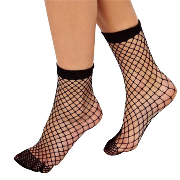 Buy 1 Pair of Women's Casual Ankle High Socks Mesh Anklet Fish