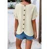 Women's Summer Solid Color Polka Dot Round Neck Short-sleeved Top for Women Shirt