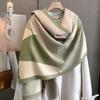 Autumn and winter new geometric striped jacquard scarf women's thickened warm commuting versatile scarf shawl