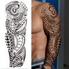 1 Blatt Stammestotem Vollarm Temporäre Tattoos Für Frauen Männer Fake Ärmel Maori Tattoo Aufkleber Körperkunst Zeichnung Oberschenkel Bein Groß