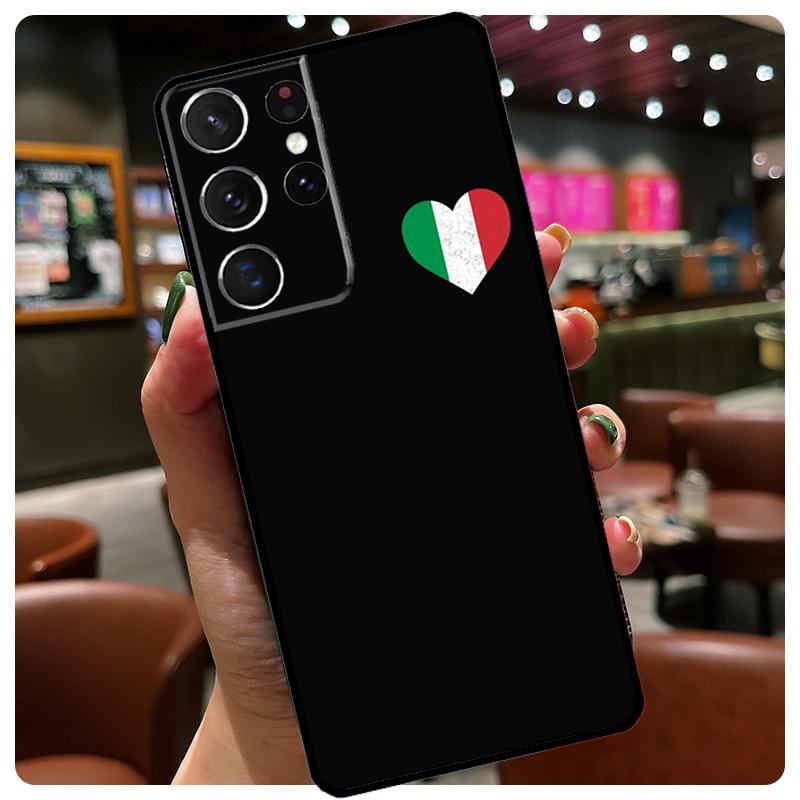 Flag Italy Phone Case For Samsung Galaxy S23 Ultra S21 S22 S24 S25 Ultra S9 S10 Plus S24 S25 FE Cover