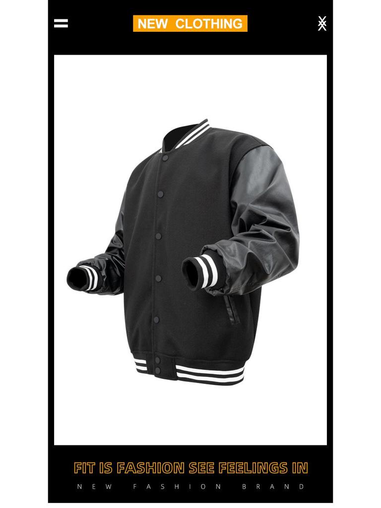 Męska kurtka jesienna casualowa sportowa z kołnierzem bejsbolowym, model 3001