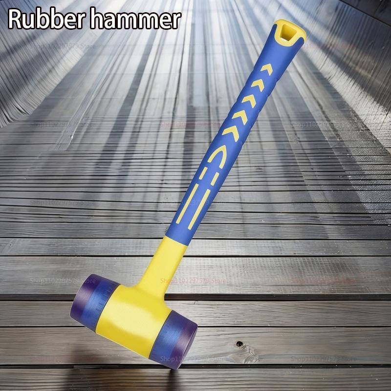 25/35/45mm Rubber Hammer Double Head Multifunctional Double Face Soft Touch Hammer Black Plastic Coated Grip DIY Hand Tool