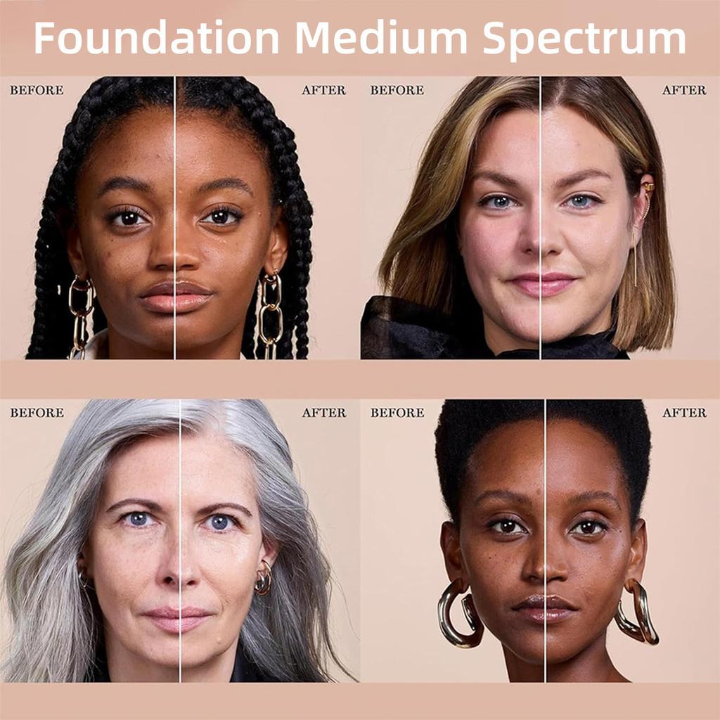 Color Changing Foundation 4-in-1 Concealer Cream Long Lasting Non-Caking Hydrating Makeup Base Natural Skin Tone
