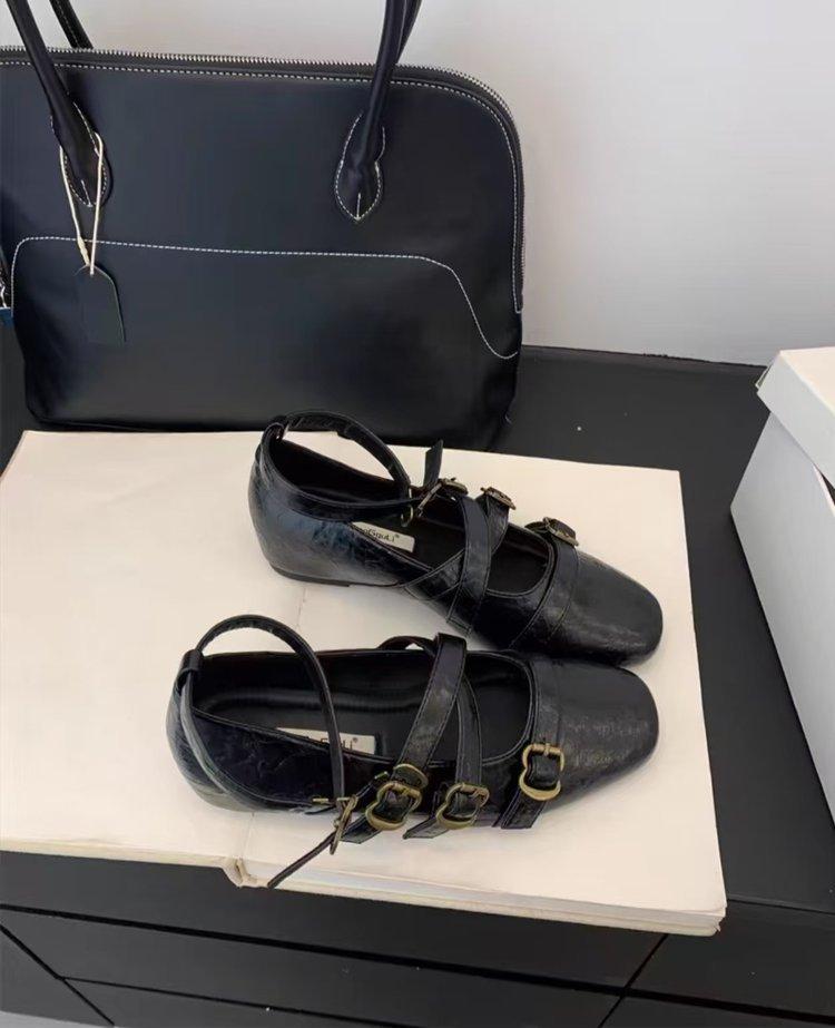 Mary Jane ballet shoes women's French bow round head 2025 super fire single shoes open spring flats