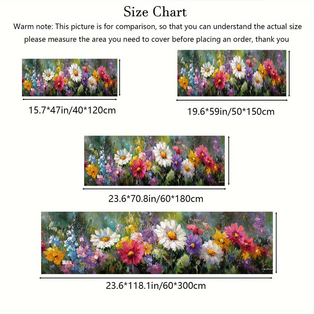 1Pcs Beautiful Floral Non-Slip Washable Area Rug Runner for Entryway, Living Room, Bedroom & Patio