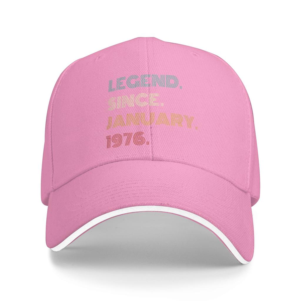 50 Years Old Legend Since January 1976 50th Birthday Baseball Cap Vintage Hip Hop Hats Summer Male Outdoor Sport Baseball Caps