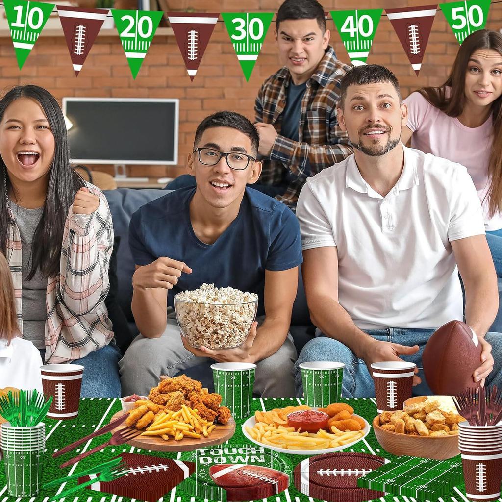 Rugby Geburtstagsparty Dekoration Set - Super Bowl Fan Banner & Ornamente