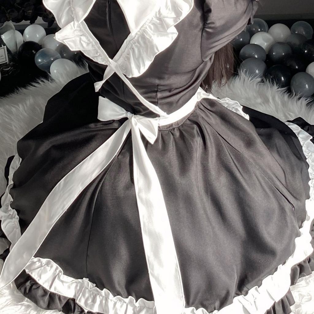 Kostým služky Cosplay Ženy Klasické Šaty služky s krátkým rukávem Oblečení Japonsko Sexy Lolita Zástěra Uniforma Halloween Oblečení zdravotní sestry