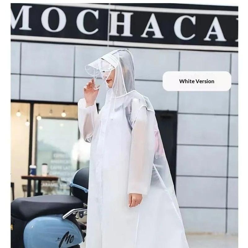 

Unisex Long Anti-Storm Rain Poncho - Full Body Raincoat for Cycling, Hiking, Daily Commute and Outdoor Activities L(150-165CM) белый