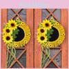 Sunflower Door Sign With Plastic And Polyester Materials For Spring And Autumn