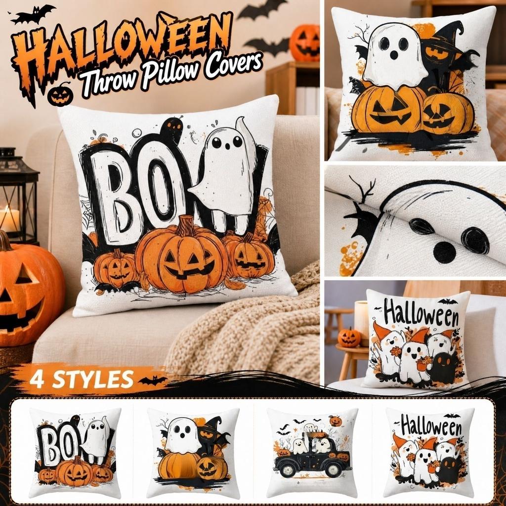 4___0__ Halloween Printed Throw Covers for Couch Sofa Decoration