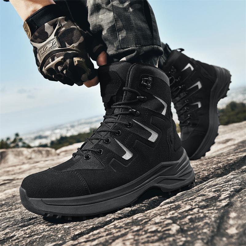 Outdoor Hiking Shoes Men Anti-slip Lace-up Breathable Wear-resistant High-top Boots Men Lace-up Low-top Casual Sports Shoes Men