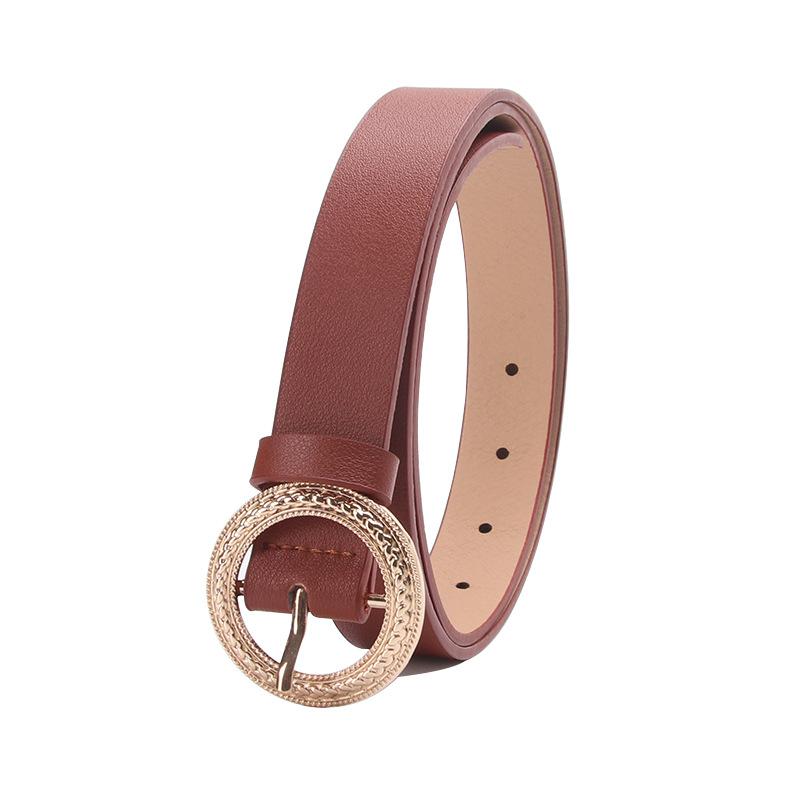 Personalized Round-buckle Belt, Fashionable and Versatile Dress, Jeans, Belt, Ethnic Style Decorative Belt for Women