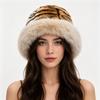 Plush Bucket Hat Leopard Pattern Fisherman Hat Fashion Headwear Winter Hat  Outdoor