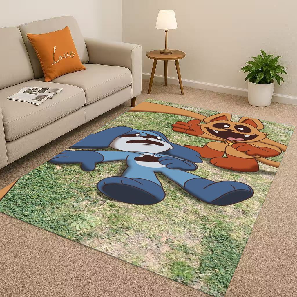Klassische Cartoon S-Lachende C-Kreaturen Craftycorn Catnap Wohnzimmer Rutschfeste Teppichmatte Teppich für Schlafzimmer Sofa, Heimdekoration Fußmatte