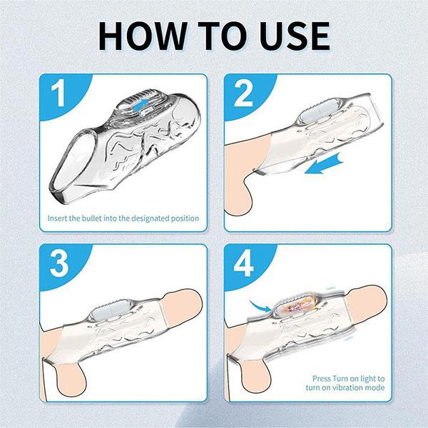 Penis Cock Sleeve Ring To Enlarge Adult Sex Toys Couples Vibrator G Spot Vibrators Penis Extender Sex Toy for Men Women