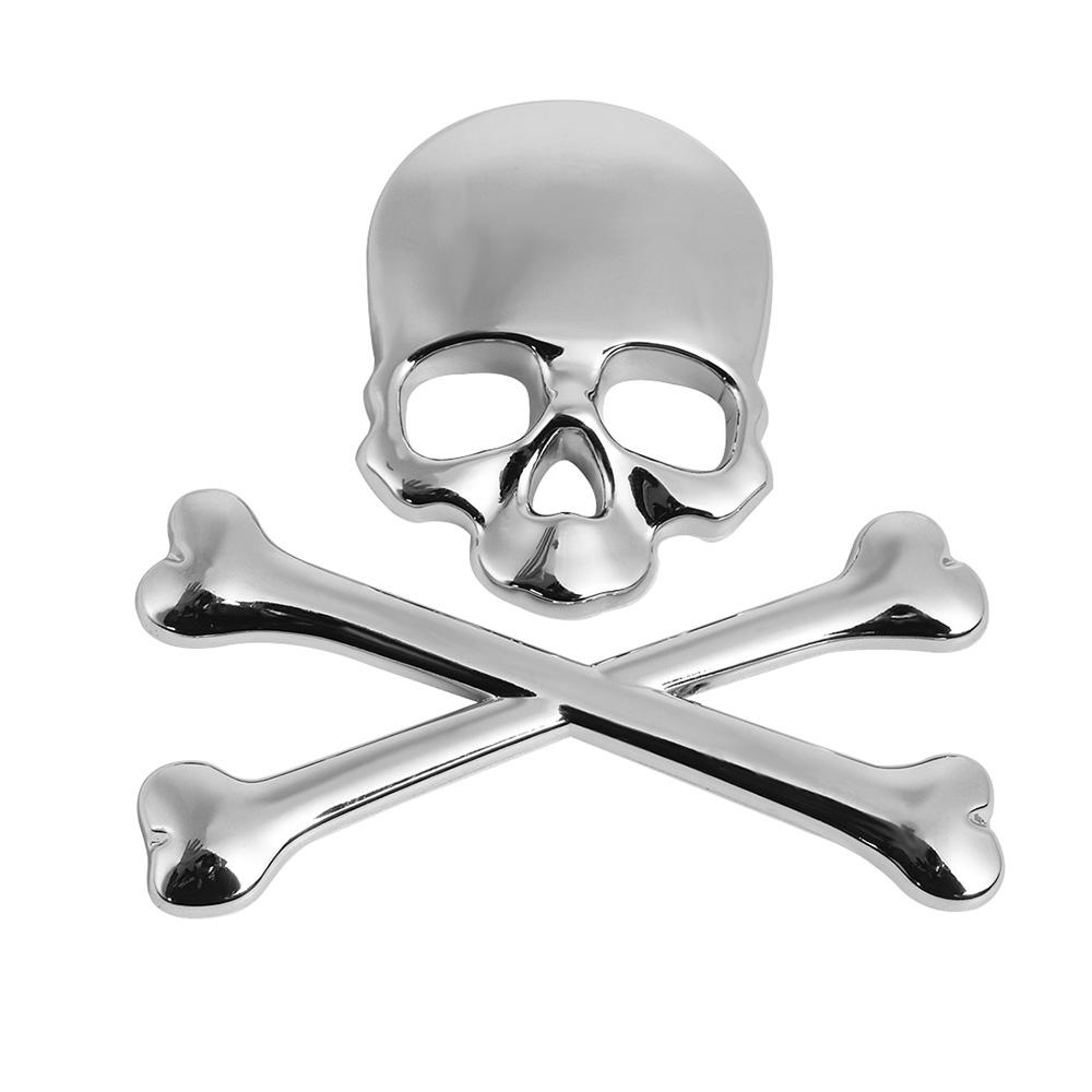 1 PC NEW Fresh 3D Skull Skeleton Metal Crossbones Car Label Skull Label Car Emblem Styling Stickers Accessories