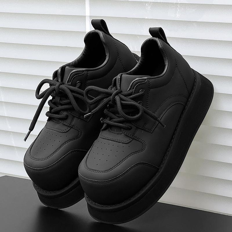 Großer Kopf Mickey Muffin Schuhe Herbst und Winter neu dicke Sohle höhenverstellende Derby Schuhe kontrastierende Farben tägliche niedrig geschnittene Schuhe