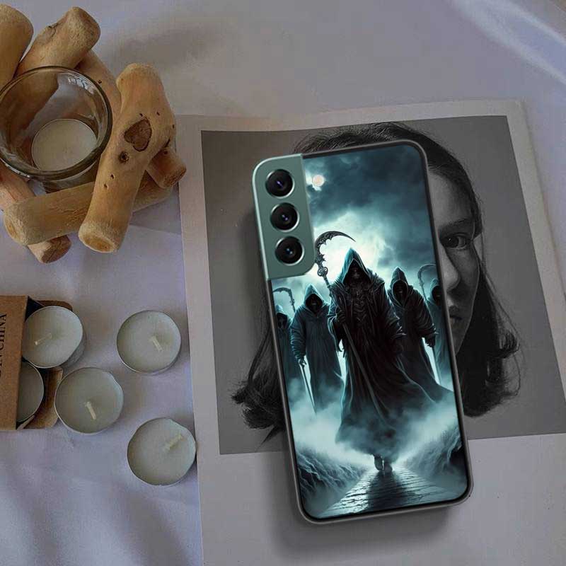 Death Grim Reaper Skull Phone Case For Samsung S25 Edge S24 FE Galaxy S22 Ultra S21 Plus S20 S23 S10 Plus Cover Silicone Soft Co