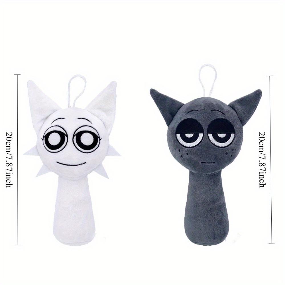 Set of 2 Sprunki Plush Rhythm Boxes, One In White And The Other In Grey. Ideal for Birthday Celebrations, New Year Festivities,Christmas Gifts.