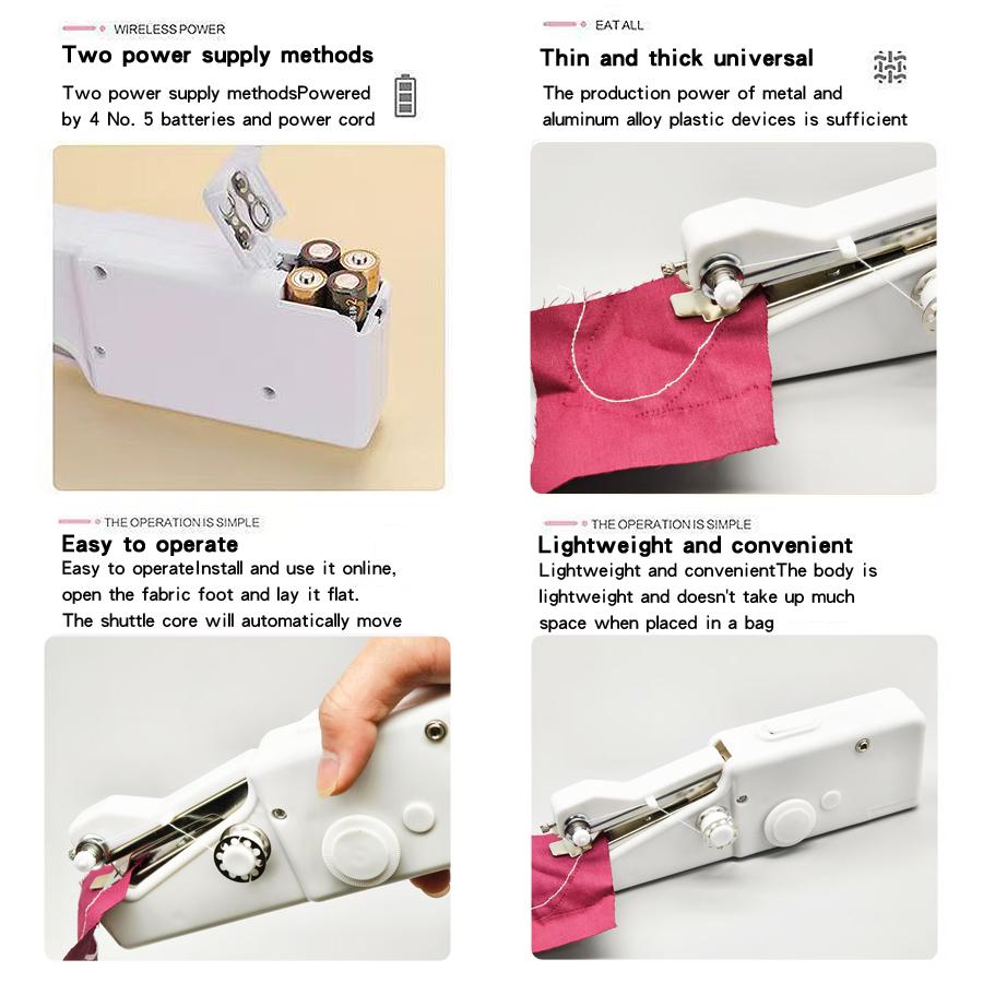 Handheld Portable Mini Electric Sewing Machine Suitable for DIY Sewing Processes Such As Clothing, Pillows, Fabrics, Etc