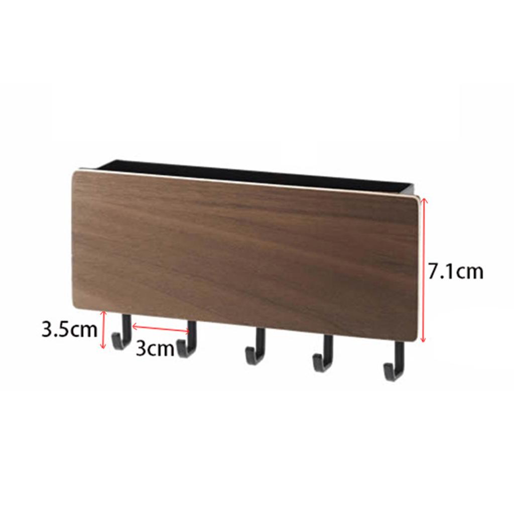 Hallway Wall Holder Wooden Punch Multifunctional Key Holder for Bag Hat Scarf