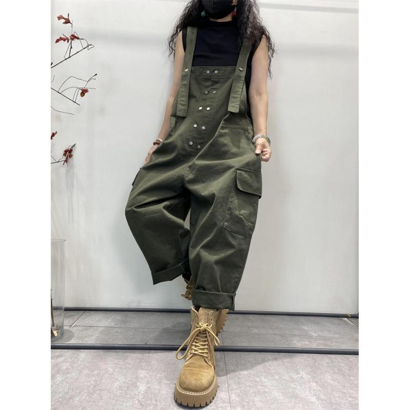 

Spring and Summer Japanese and Korean Overalls, Women s Trousers, Fashionable Large Size Casual Pants, Thin Temperament, Pure Color and Simple One size
