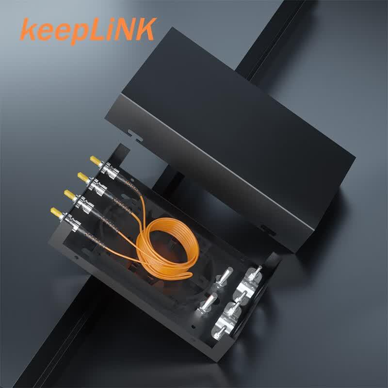 keepLINK 4-Port Multimode Fiber Optic Terminal Box (ST Interface)