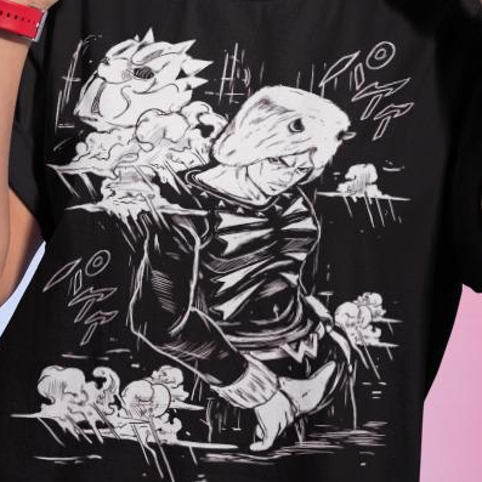 Anime Manga Illustration T-Shirt | Anime Art Tee 2XL