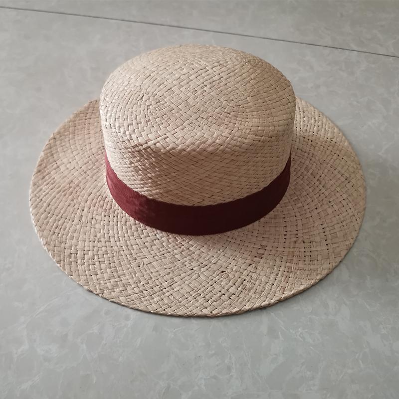 

Chain Strap Straw Fedora Hat Embellished Beach Hats with Chain For Women Straw Woven Sun Hats Summer Holidaty Panama Hat