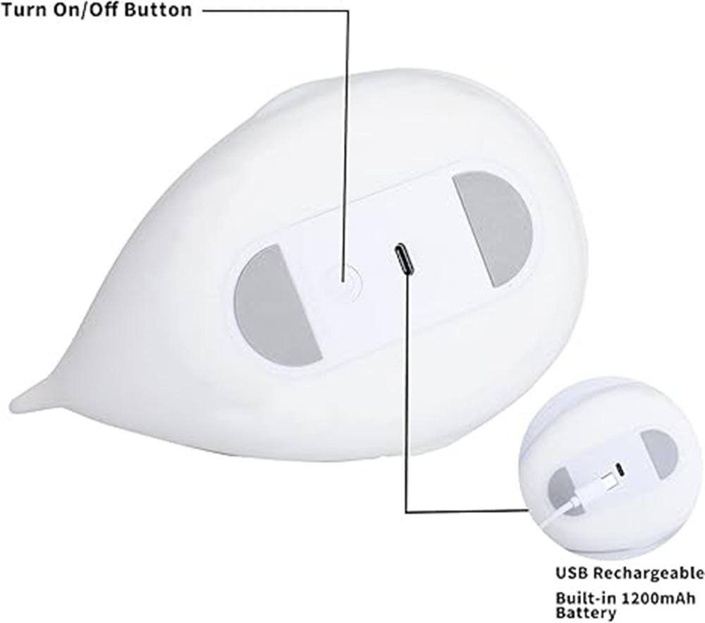 Φωτάκι Νυκτός Φάλαινα 7 χρωμάτων Σιλικόνης Επαναφορτιζόμενο με USB Φωτάκια Νυκτός Διακοσμήσεις Δωματίου Επιτραπέζιο Φωτιστικό Δώρα για Παιδιά