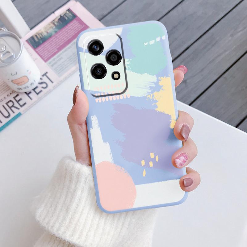 For Honor 200 90 400 Pro Lite Phone Case Brown Leopard Print Soft Silicone TPU Cover Colorful Marble Fundas Coque Shell Bumper