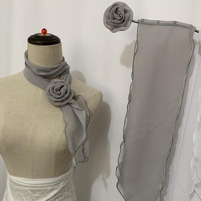 26 Colors Decorative Headscarf Solid  Pink Rose Knitted Scarf Shawl Shawl Flower Sunscreen Headscarf Ladies Office Scarf